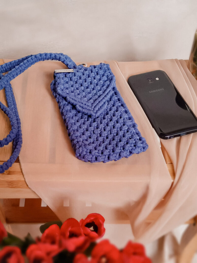 torebka – case na telefon do noszenia na szyi, przez ramię, na długim pasku, granatowa torebka - case na telefon do noszenia na szyi, przez ramię, na długim pasku, granatowa