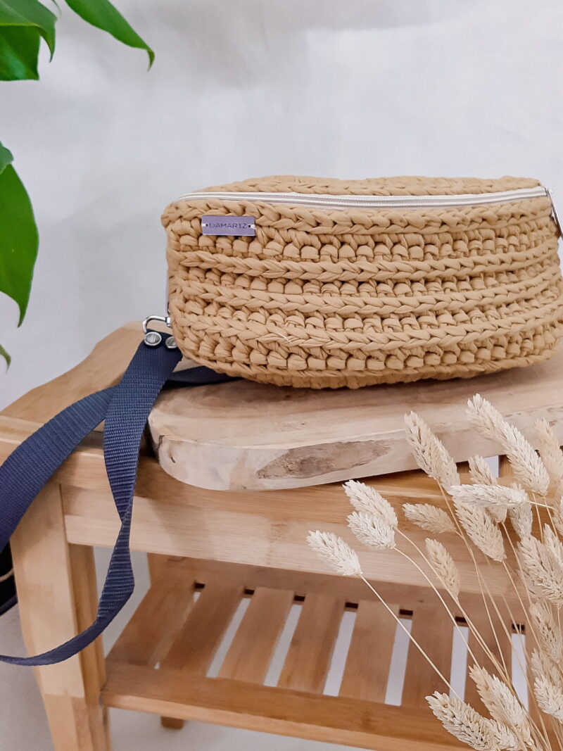 torebka nerka damska, saszetka biodrowa żółta, miodowa