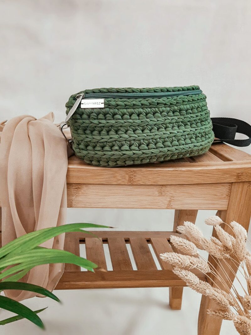 torebka nerka damska, saszetka biodrowa zielona