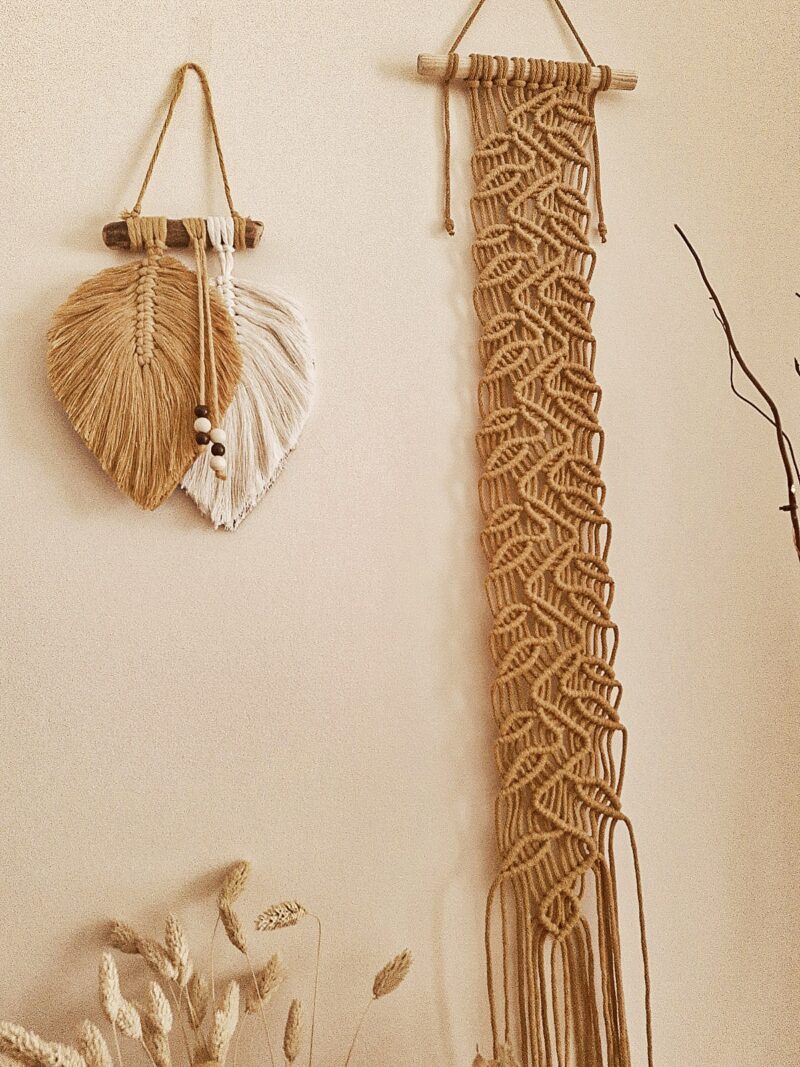 Makrama drzewo, makrama liście, makrama do pokoju dziecka, makrama jesienna w kolorze musztardowym Makrama drzewo, makrama liście, makrama do pokoju dziecka, makrama jesienna w kolorze musztardowym, jesienny wystrój wnętrz, pokój jesieniary, skandynawskie wnętrze