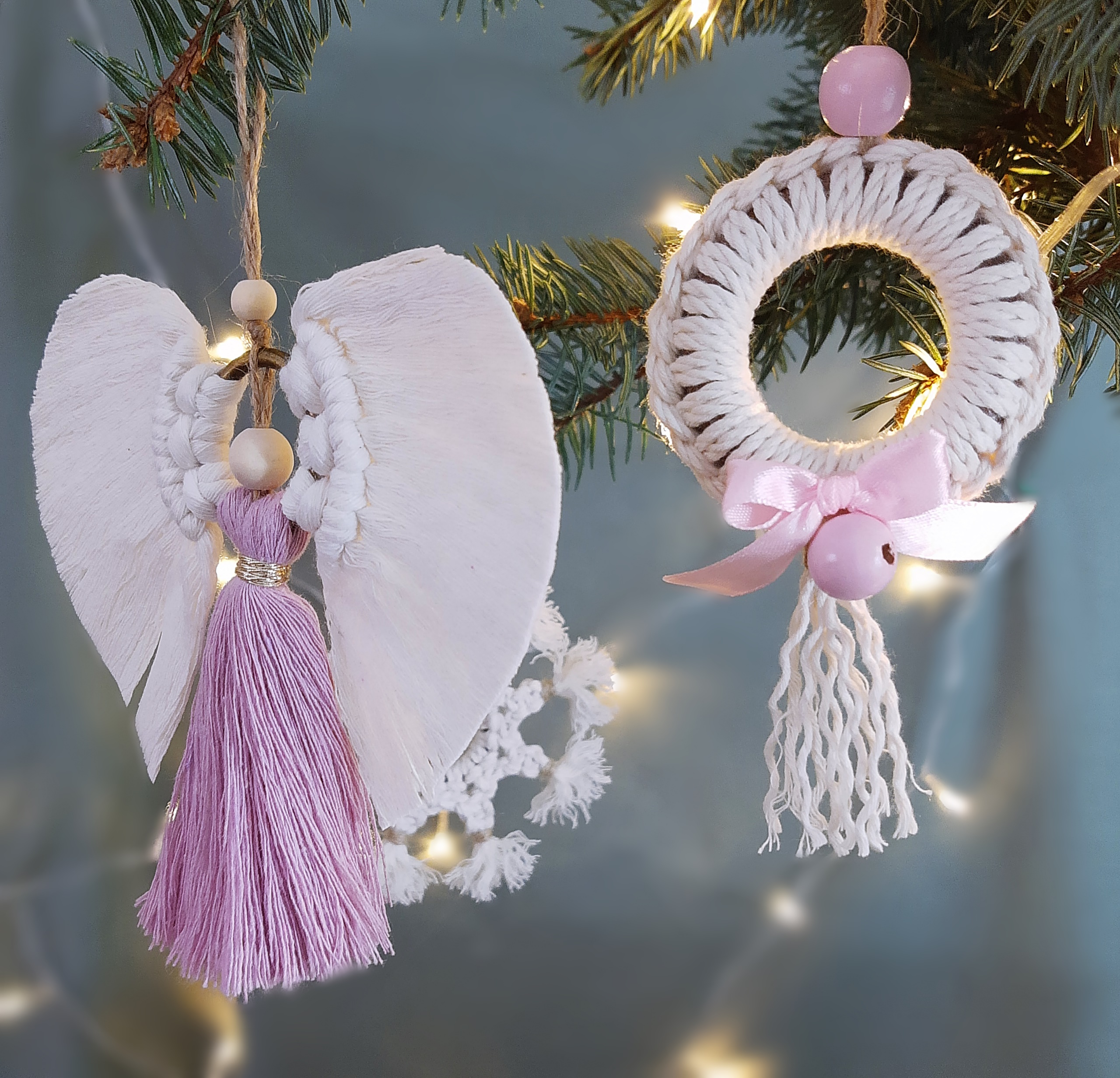 Zestaw ozdób świątecznych 2 szt. - wybierz ozdoby sam - różowy