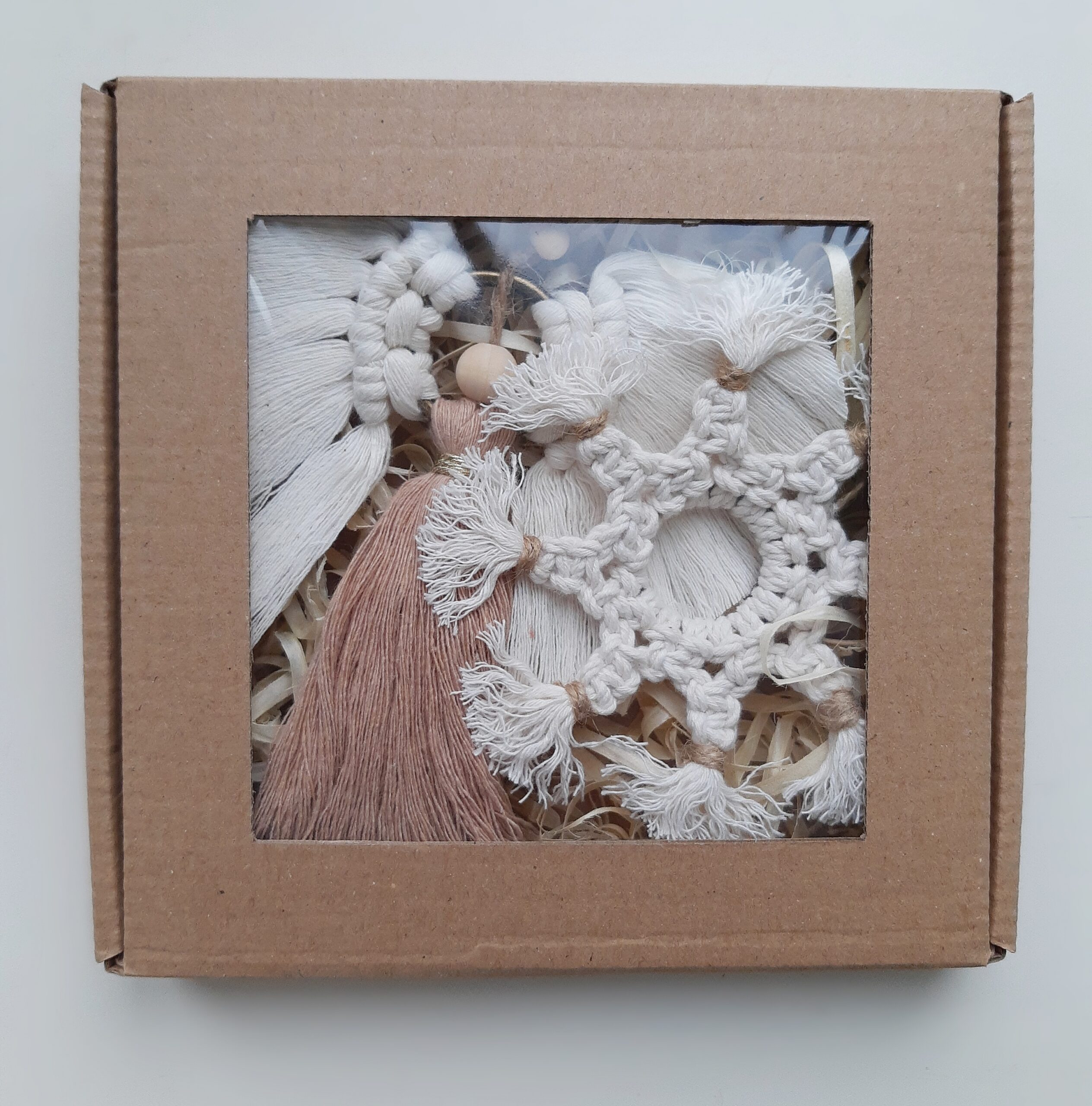 Zestaw ozdób świątecznych 2 szt. - aniołek+ śnieżynka - złoty - obrazek 4