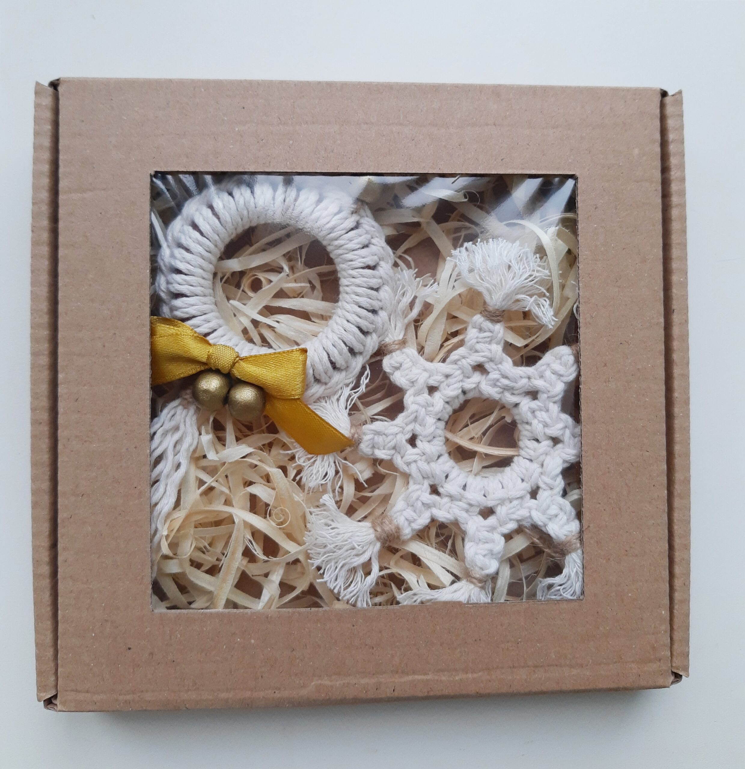 Zestaw ozdób świątecznych 2 szt. - rozetka + śnieżynka - złoty - obrazek 5