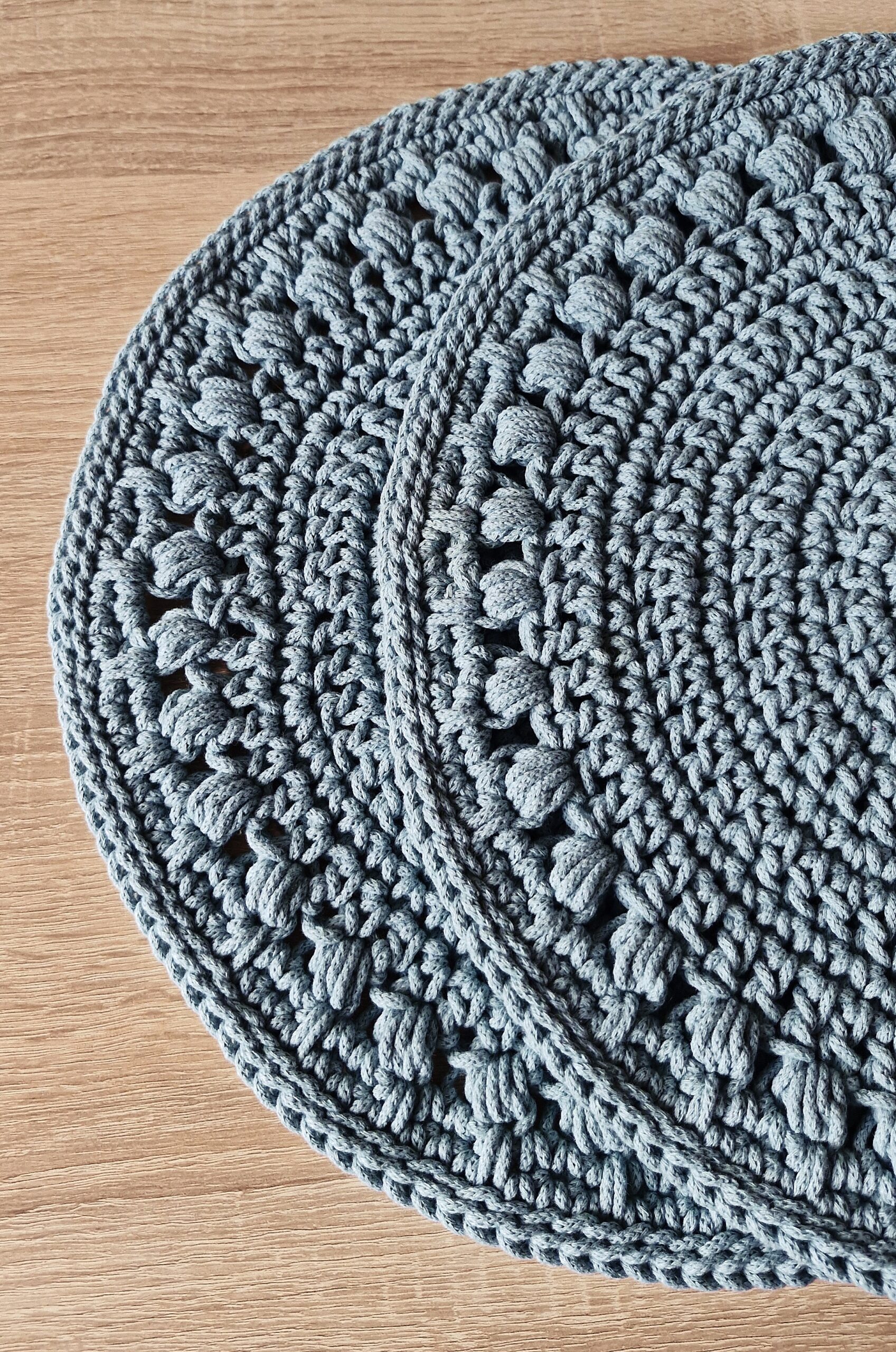 Zestaw podkładek pod talerze 2 szt. - brudny błękit - od ręki - obrazek 5