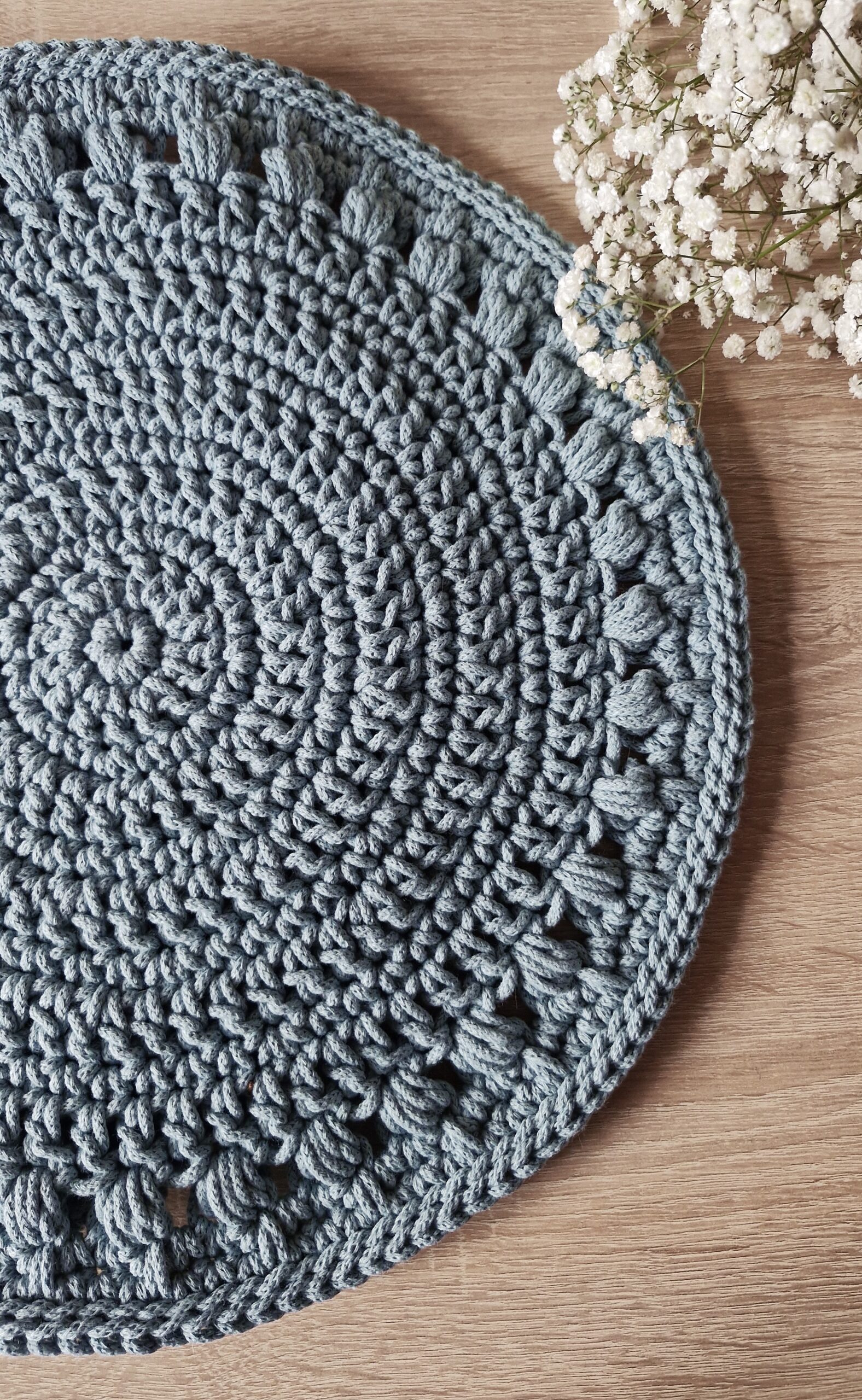 Zestaw podkładek pod talerze 2 szt. - brudny błękit - od ręki - obrazek 4