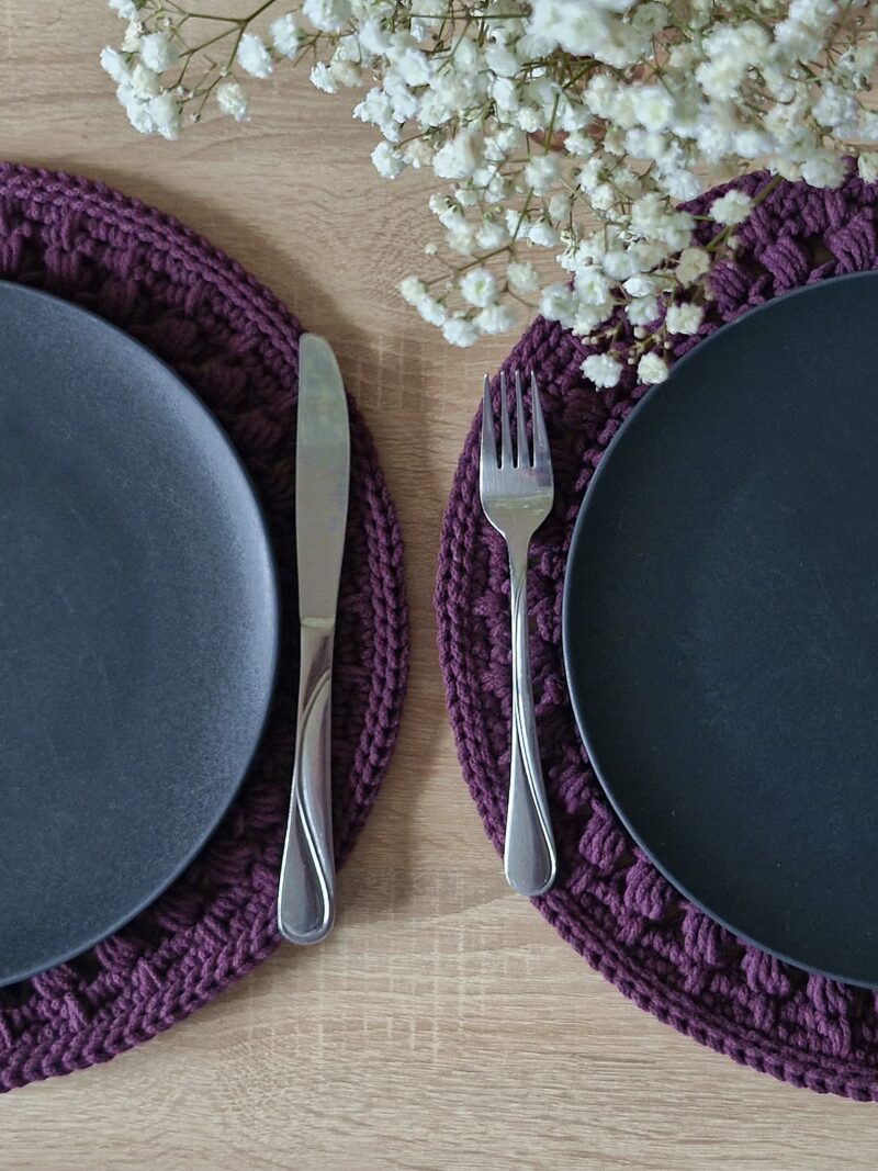 Zestaw podkładek pod talerze 2 szt. - jeżyna - od ręki