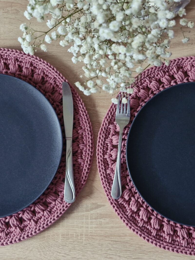 Zestaw podkładek pod talerze 2 szt. - kwiatowe - od ręki