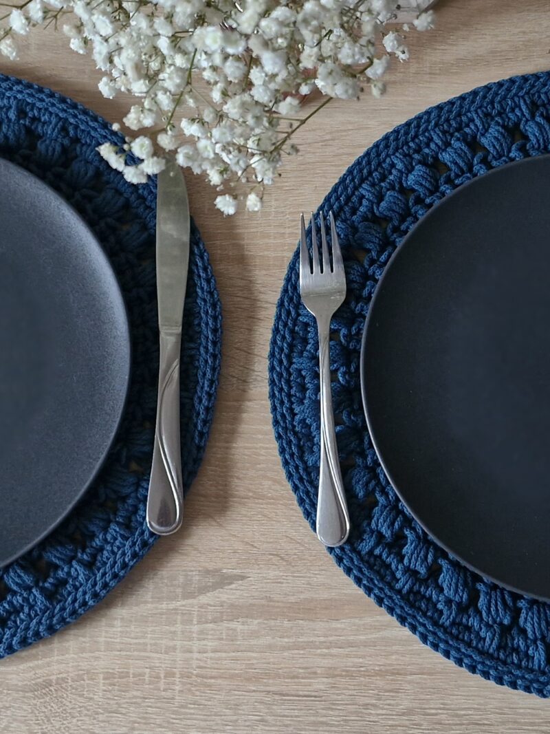 Zestaw podkładek pod talerze 2 szt. - petrol - od ręki