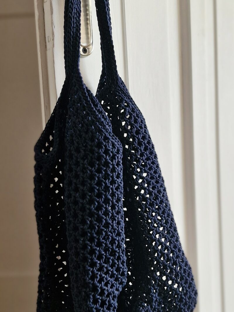 granatowa torba siatka na zakupy i na plażę, shopper bag, siatkowa ekologiczna torba granatowa torba siatka na zakupy i na plażę, shopper bag, siatkowa ekologiczna torba