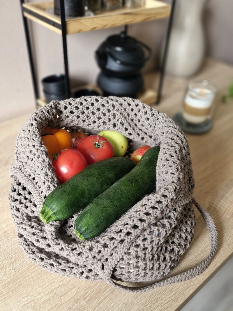 torba siatka zakupowa, na zakupy i na plażę, ziemista, cappuccino, ekologiczna torba torba siatka zakupowa, na zakupy i na plażę, ziemista, cappuccino, ekologiczna torba